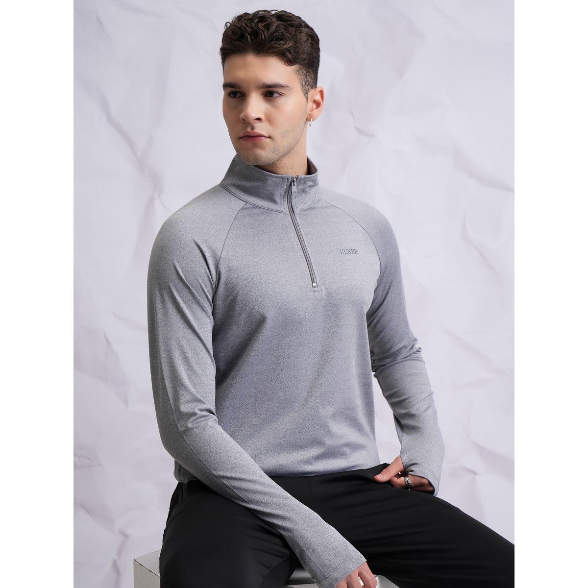 Highlander X Styli  Solid Half-Zip Thumbhole Sleeves Sweatshirt-men-winterwear-hoodiesandsweatshirts-image-1