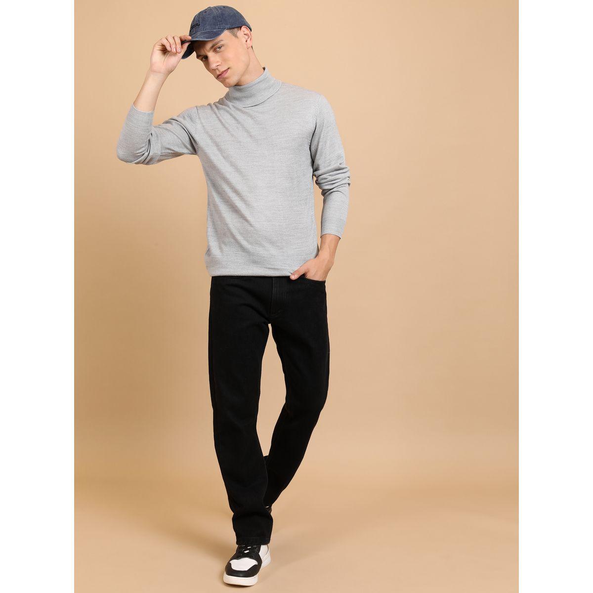 سويتر سادة محبوك بياقة عالية هايلاندر × ستايلي-men-clothing-sweatersandpullovers-image-1