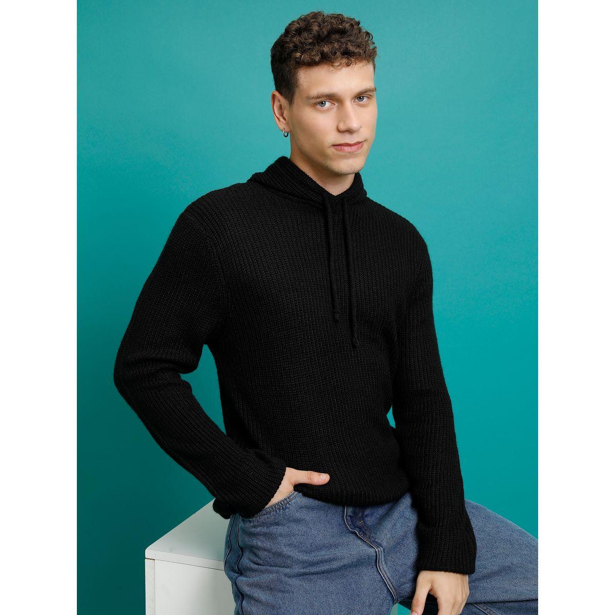 Highlander X Styli  Ribbed Hooded Sweater with Drawstring-men-clothing-sweatersandpullovers-image-1