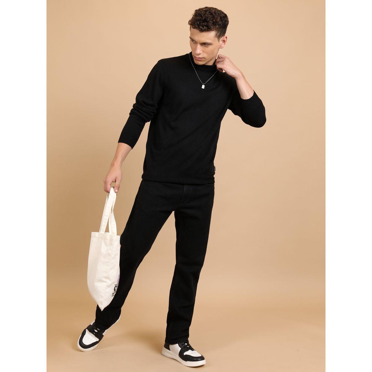 سويتر سادة محبوك بياقة عالية هايلاندر × ستايلي-men-clothing-sweatersandpullovers-image-1