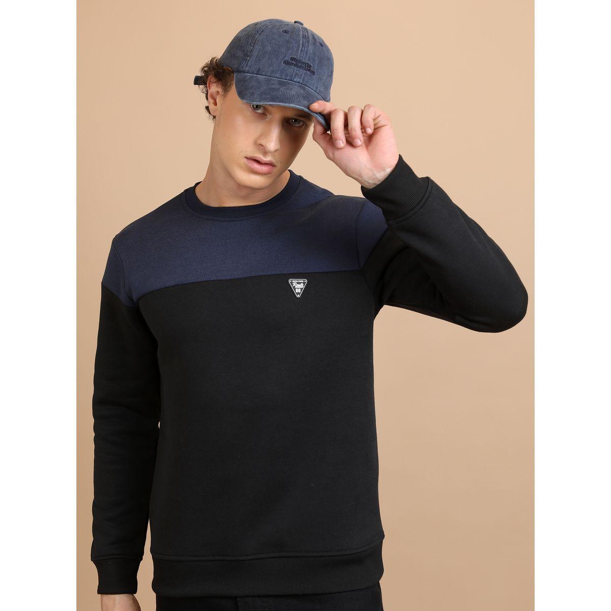 سويت شيرت بنمط كتل الالوان مع شارة كيتش × ستايلي-men-winterwear-hoodiesandsweatshirts-image-1