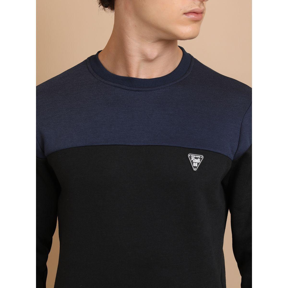 سويت شيرت بنمط كتل الالوان مع شارة كيتش × ستايلي-men-winterwear-hoodiesandsweatshirts-image-2