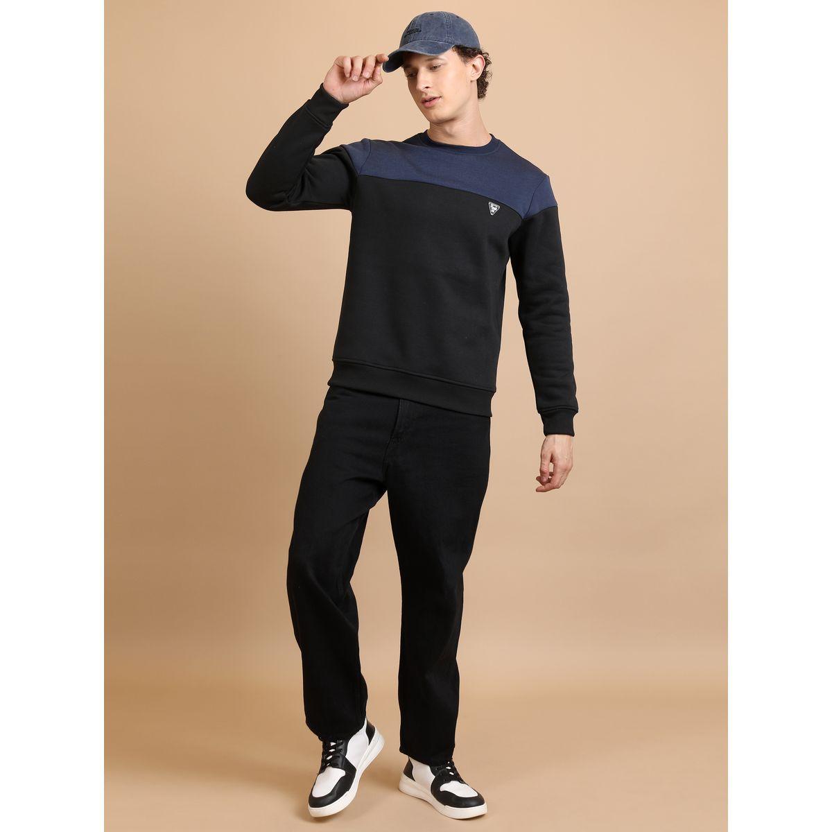 سويت شيرت بنمط كتل الالوان مع شارة كيتش × ستايلي-men-winterwear-hoodiesandsweatshirts-image-4