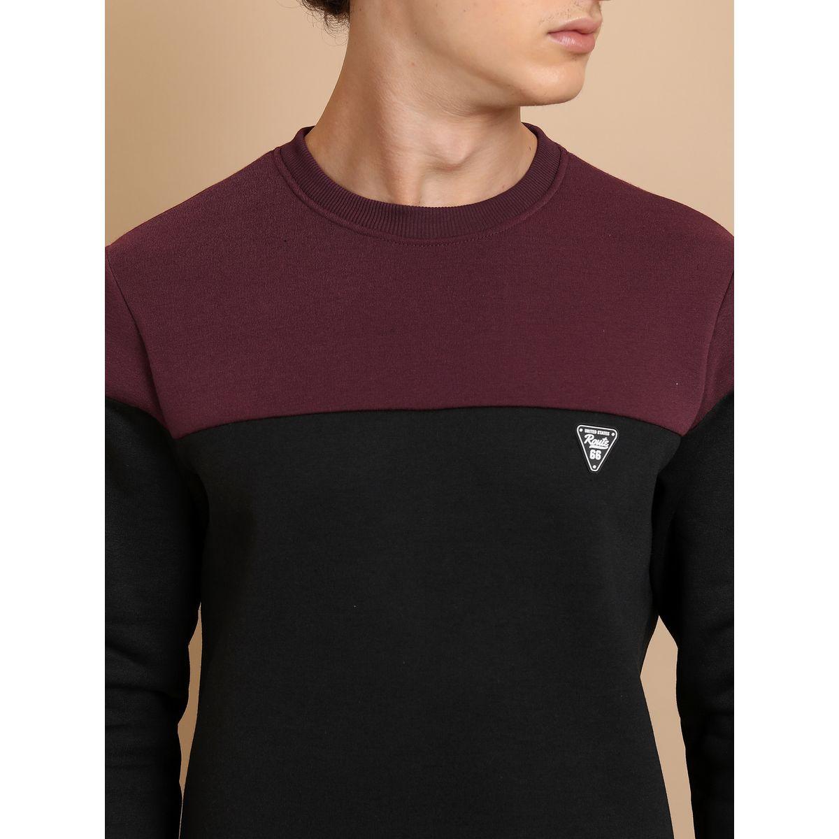 سويت شيرت بنمط كتل الالوان مع شارة كيتش × ستايلي-men-winterwear-hoodiesandsweatshirts-image-2