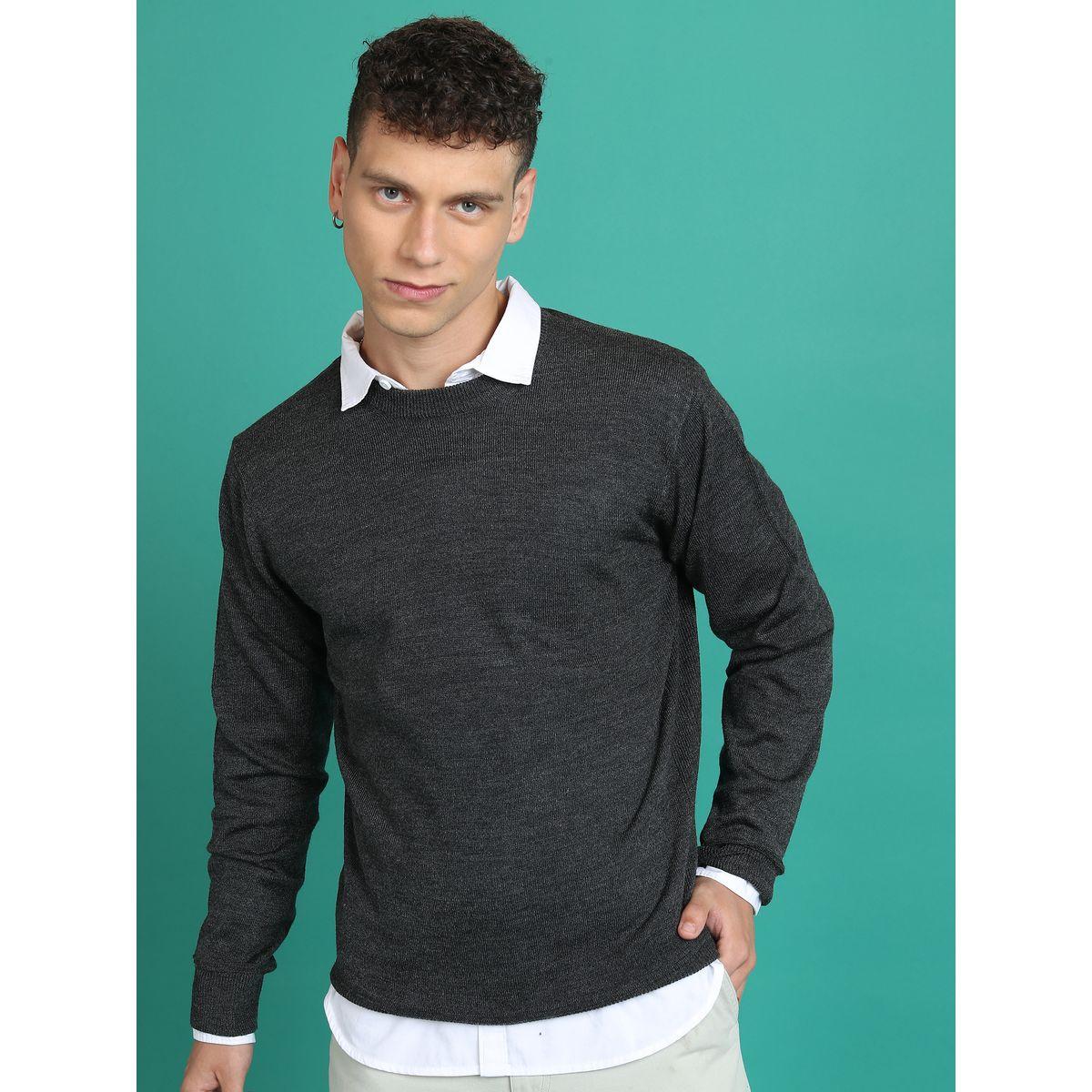سويتر سادة محبوك بياقة دائرية هايلاندر × ستايلي-men-clothing-sweatersandpullovers-image-4