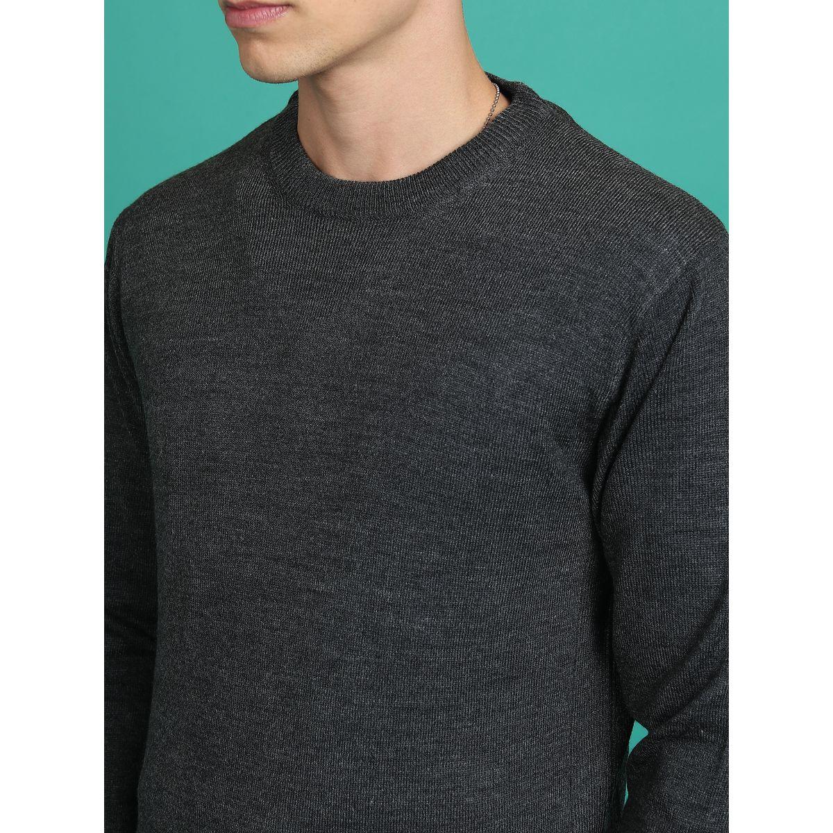 Highlander X Styli  Solid Round Neck Knit Sweater-men-clothing-sweatersandpullovers-image-2