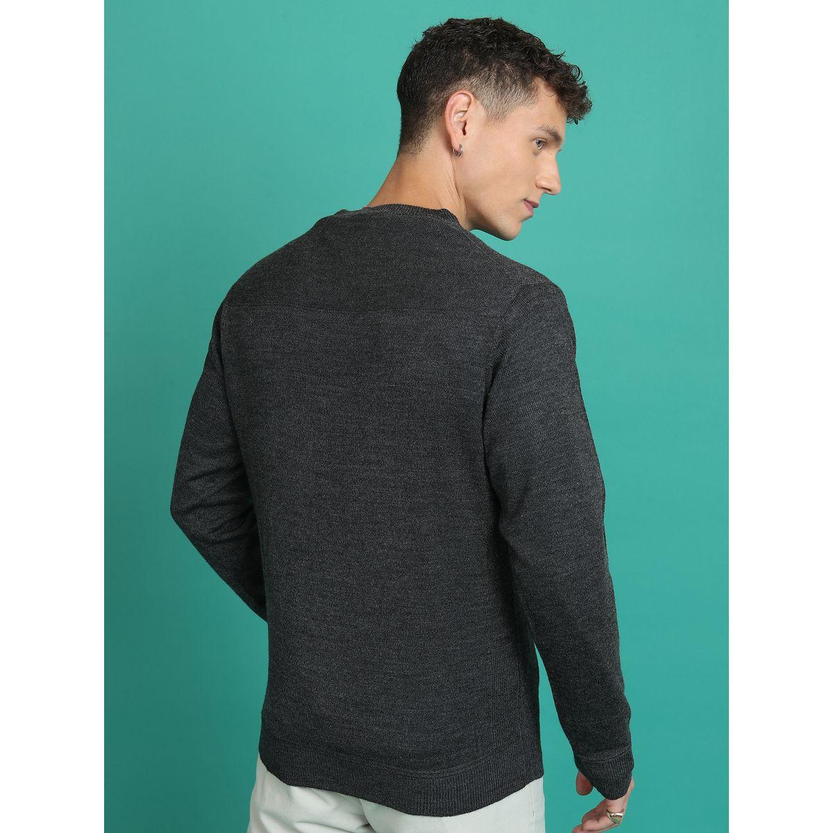 سويتر سادة محبوك بياقة دائرية هايلاندر × ستايلي-men-clothing-sweatersandpullovers-image-2