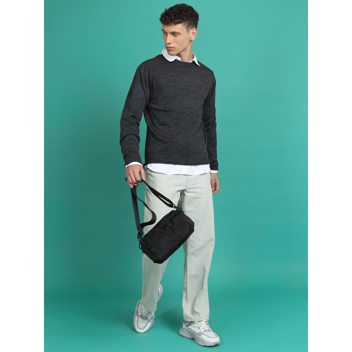 Highlander X Styli  Solid Round Neck Knit Sweater-men-clothing-sweatersandpullovers-image-4