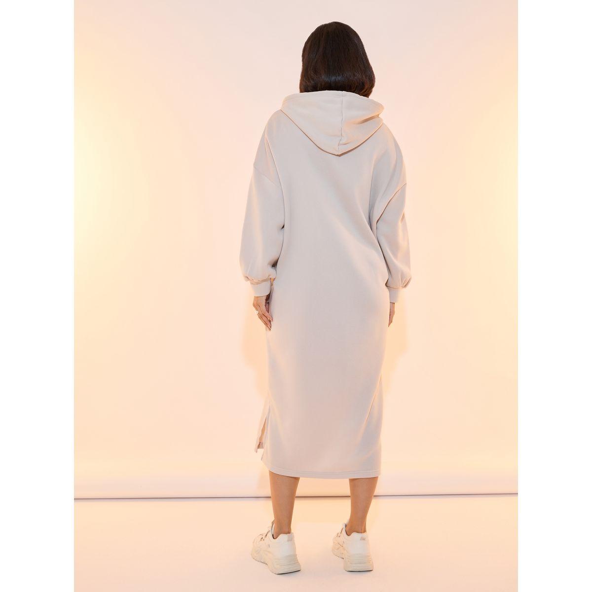 Take Two Solid Drop Shoulder Hooded Sweatshirt Midi Dress-women-clothing-dresses-image-6