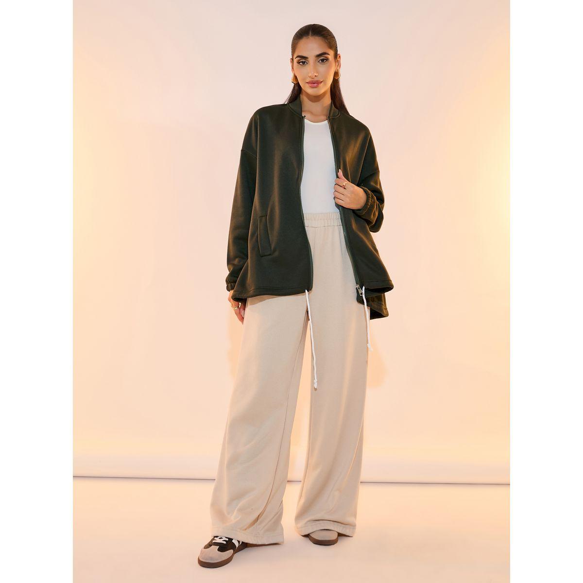 Take Two Solid Front Zipper Drawstring Hem Jacket-women-winterwear-coatsandjackets-jackets-image-3