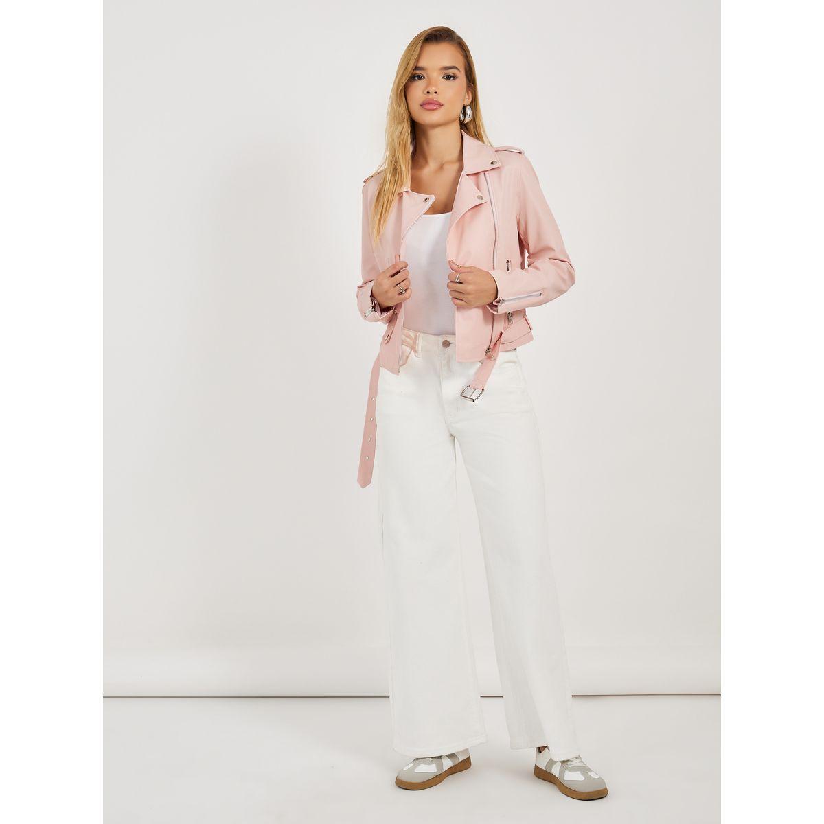 جاكيت بايكر بمظهر الجلد وقصة عادية-women-winterwear-coatsandjackets-jackets-image-2