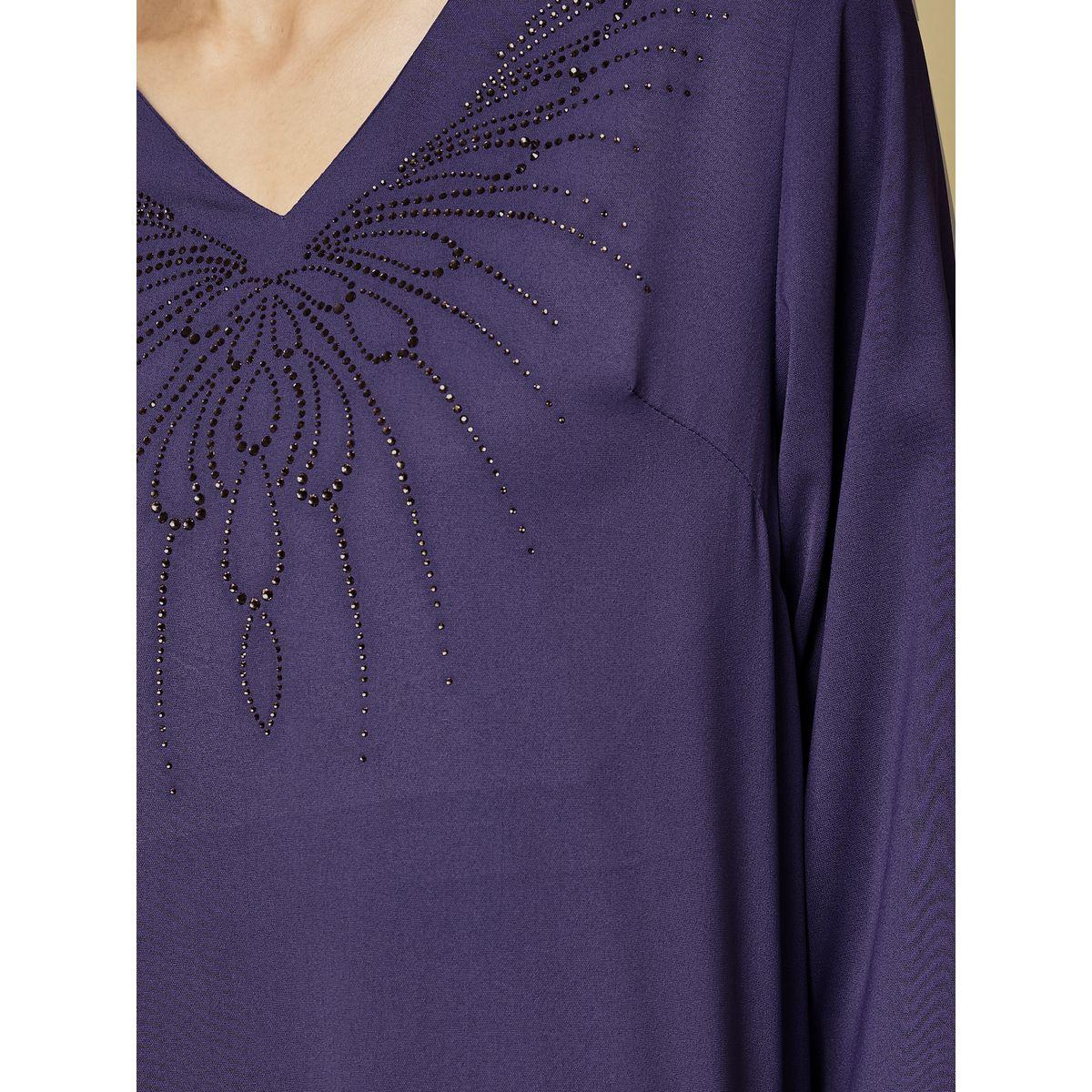 أميرة x ستايلي جلابية منمقة بتفاصيل بارزة الملمس-women-arabicclothing-jalabiyas-image-4