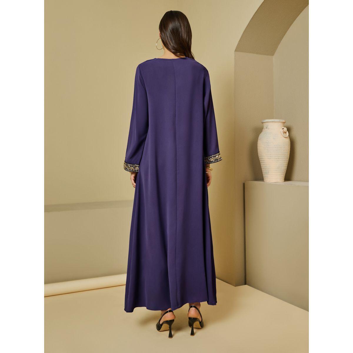 أميرة x ستايلي جلابية منمقة بتفاصيل بارزة الملمس-women-arabicclothing-jalabiyas-image-5