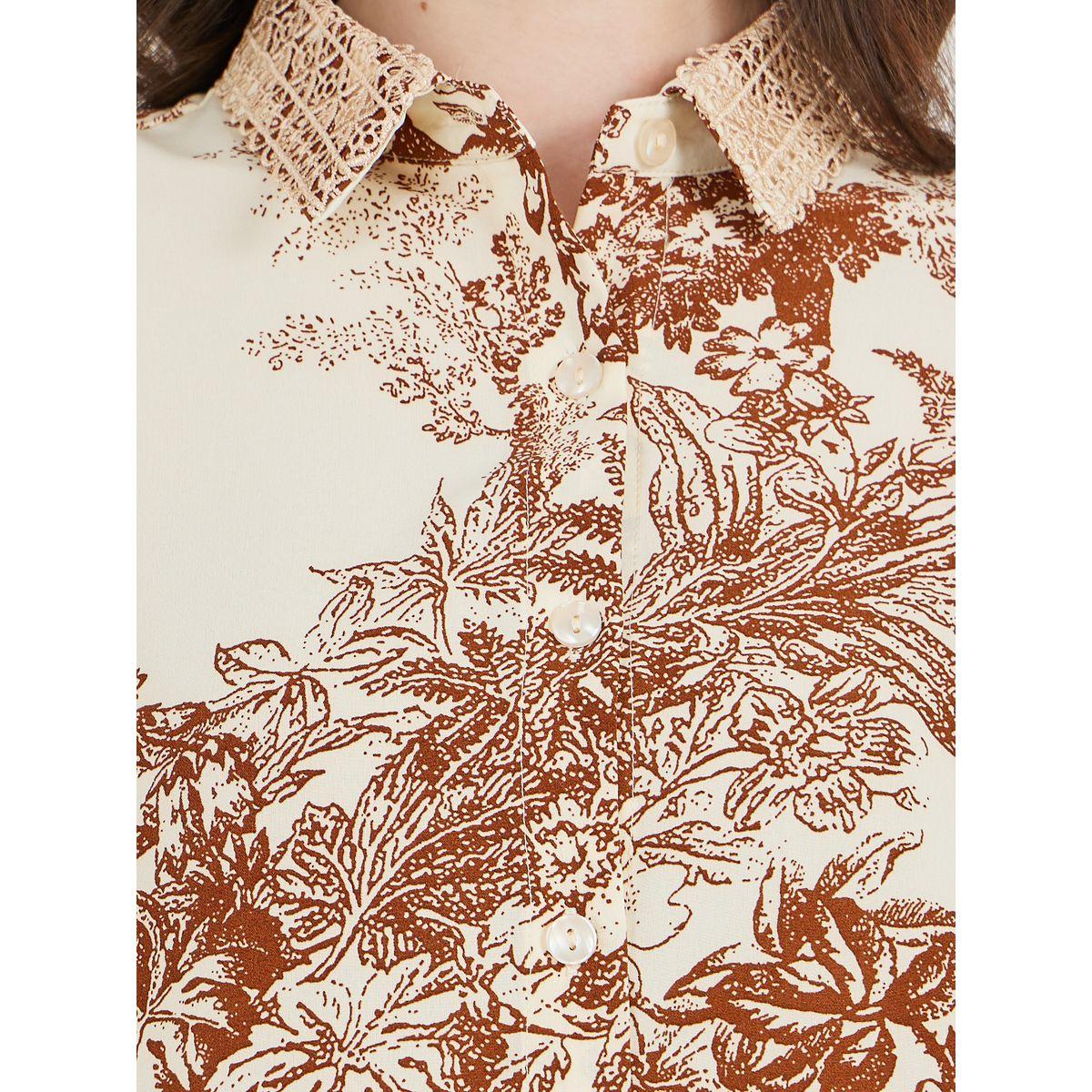 Amirah X Styli All Over Print Lace Insert Shirt & Straight Leg Pants Modest Set-women-clothing-coordsets-image-3