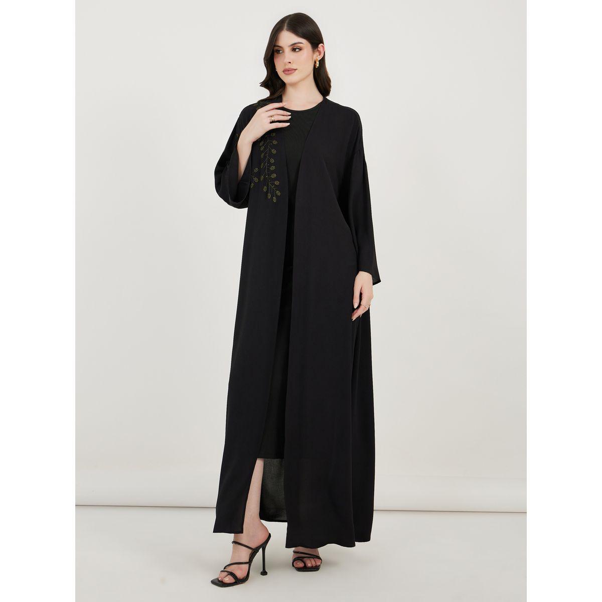 عباية كريب بتفاصيل مٌطرّزة-women-arabicclothing-abayas-image-1