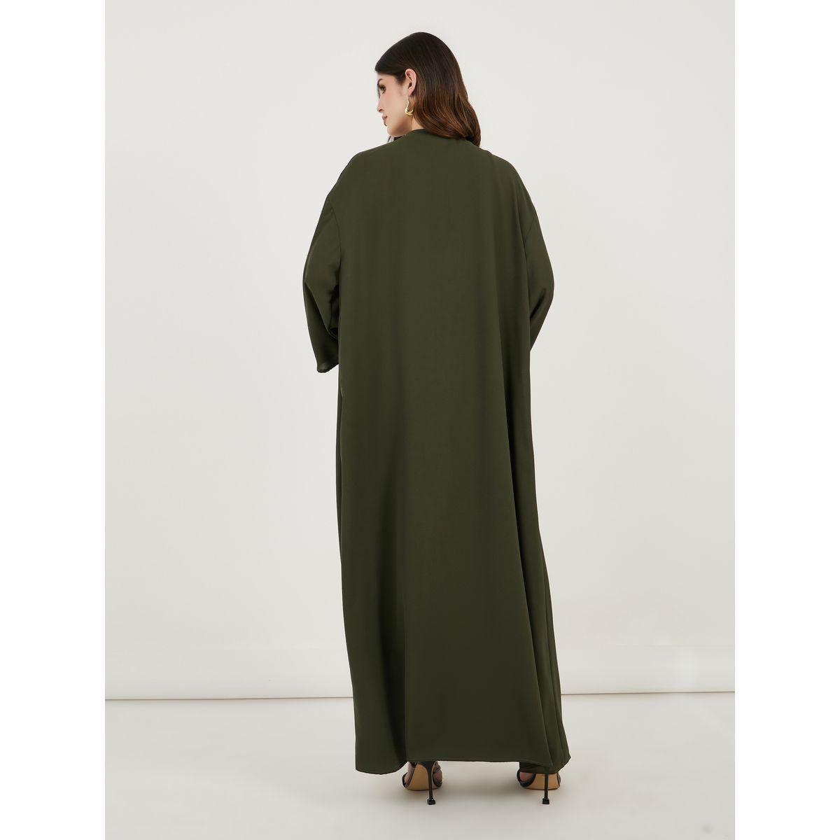 Styli Embroidered Panel Crepe Abaya-women-arabicclothing-abayas-image-5