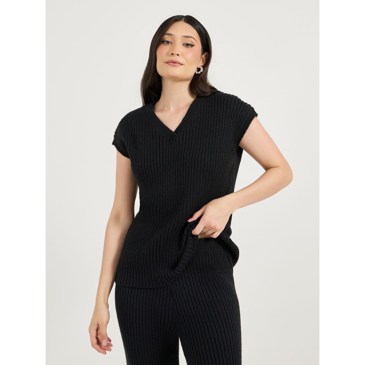 طقم منسق من بنطال بأرجل واسعة وبلوزة محبوكة-women-clothing-coordsets-image-2