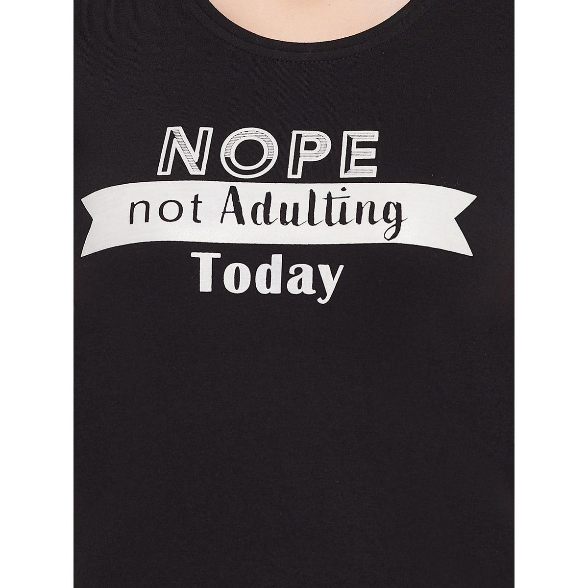 قميص نوم قطن مطبع بطبعة كتابة كلوفيا × ستايلي-women-clothing-nightwear-nighties-image-5