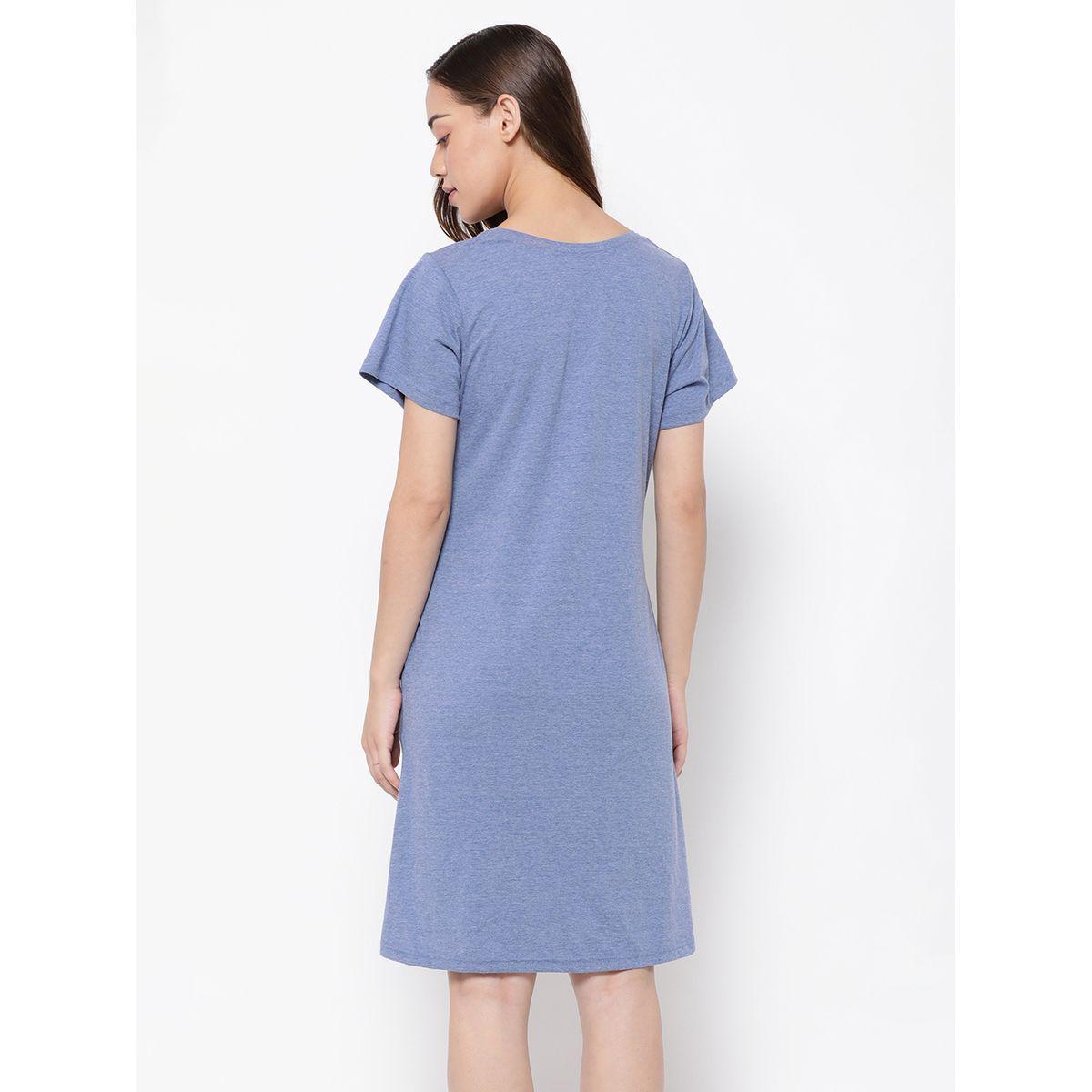 قميص نوم قطن مطبع بطبعة كتابة كلوفيا × ستايلي-women-clothing-nightwear-nighties-image-5