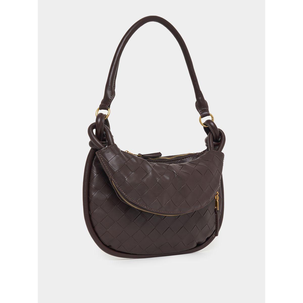 Styli Textured Shoulder Bag with Attached Pouch-women-bagsandwallets-handbags-image-1