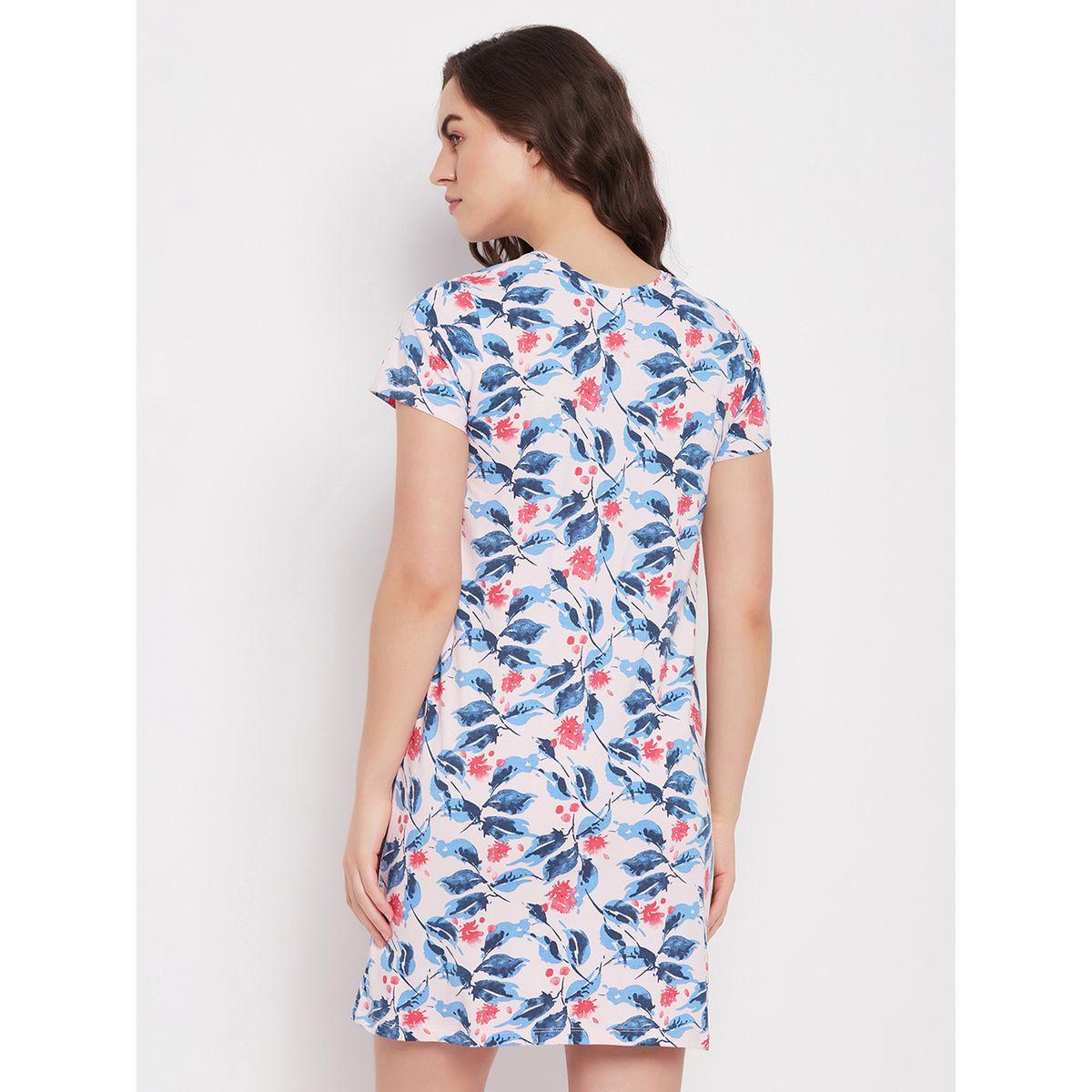 قميص نوم قطن مطبع بزهور كلوفيا × ستايلي-women-clothing-nightwear-nighties-image-5