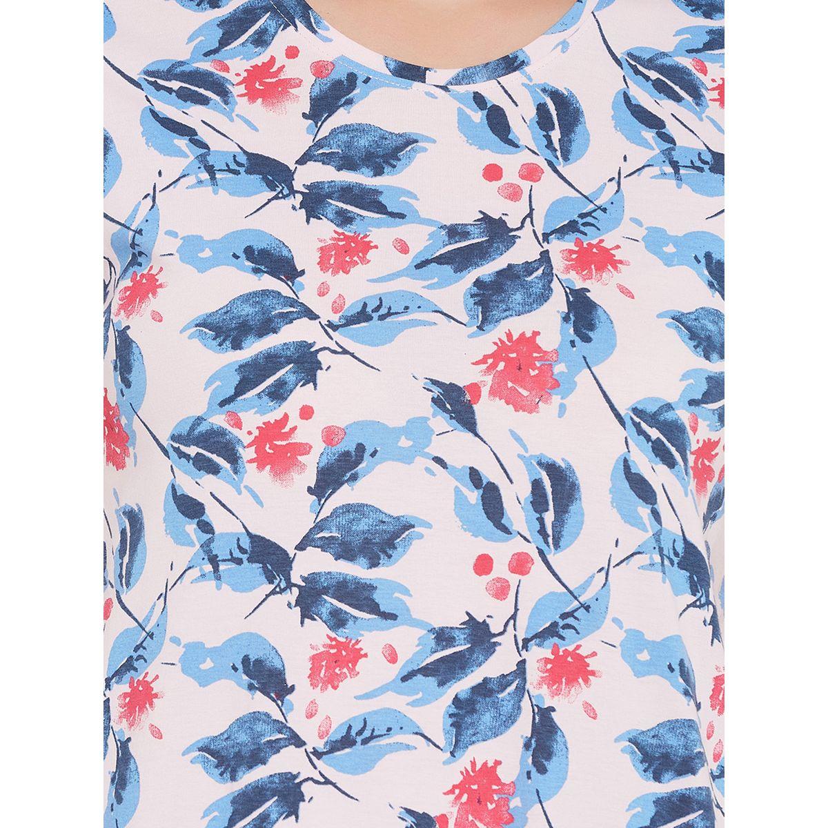 Clovia X Styli  Cotton Floral Print Sleep T-Shirt Dress-women-clothing-nightwear-nighties-image-6