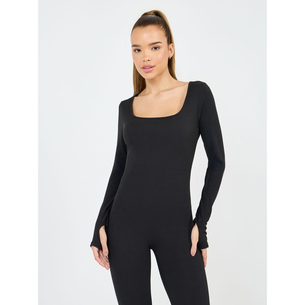 يونيتارد بياقة واسعة وأكمام بفتحة إبهام-women-clothing-sportswearandactivewear-trackpantsandtracksuits-image-2