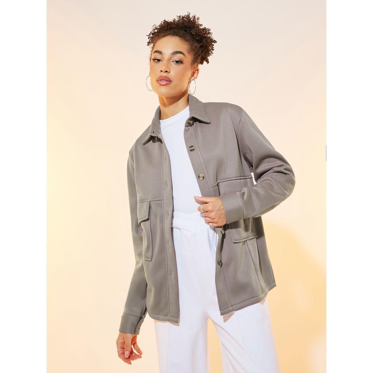 Take Two Solid Front Button Collar Neck Pocket Jacket-women-winterwear-coatsandjackets-jackets-image-1