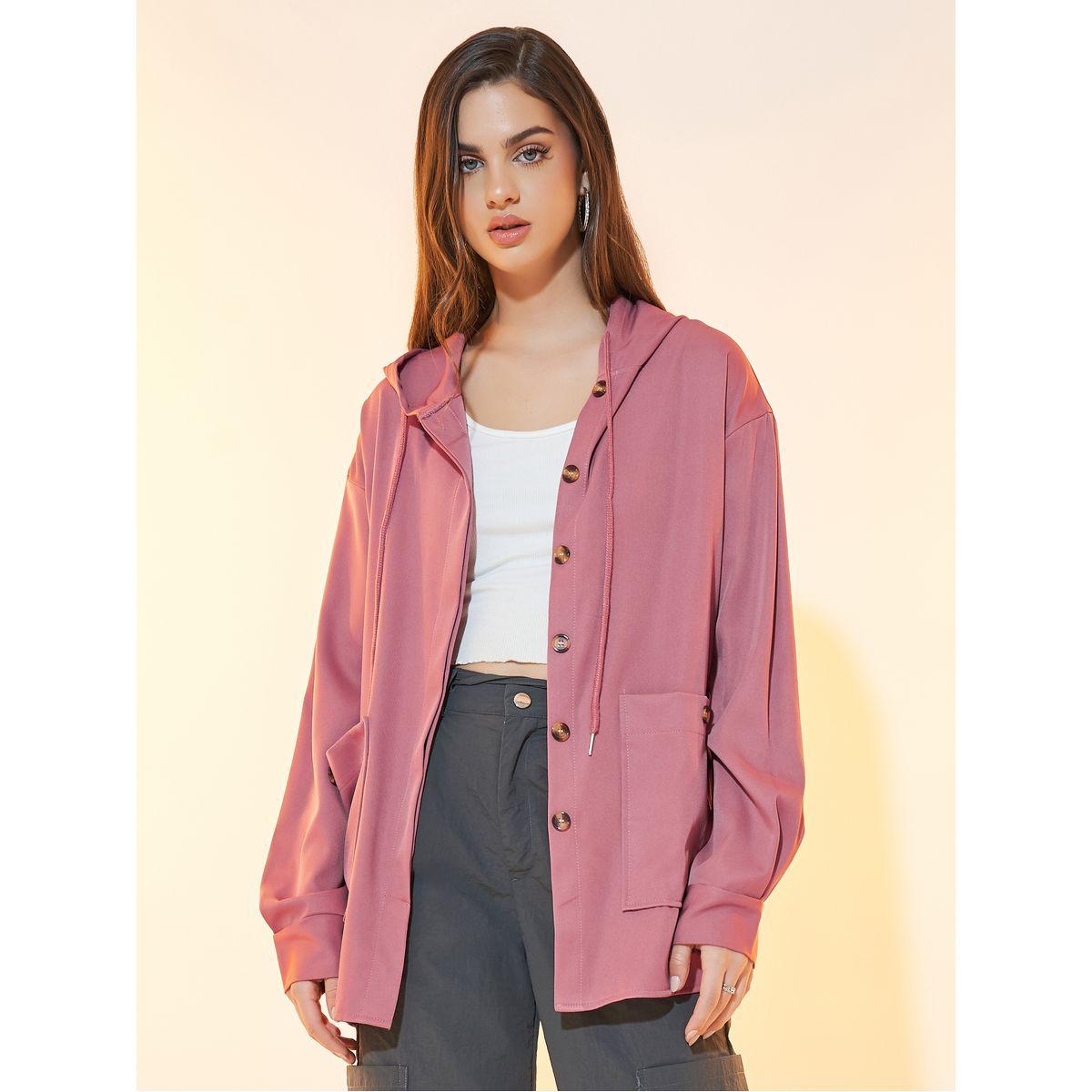 جاكيت بياقة هودي وأزرار مع جيوب منزلقة-women-winterwear-coatsandjackets-jackets-image-5