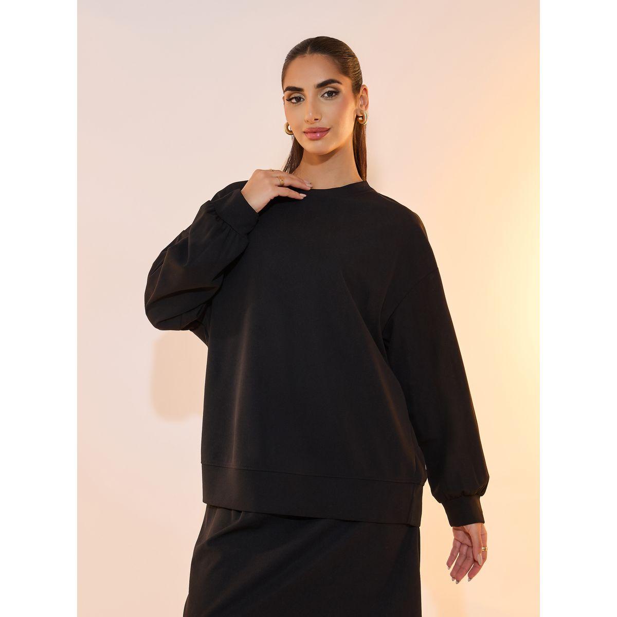 Take Two Solid Drop Shoulder Oversized Top and Skirts Co-Ords Set-women-clothing-coordsets-image-2