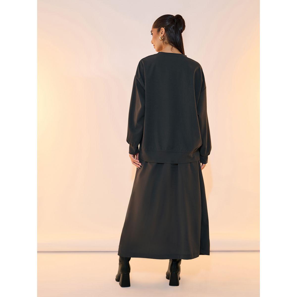 Take Two Solid Drop Shoulder Oversized Top and Skirts Co-Ords Set-women-clothing-coordsets-image-4