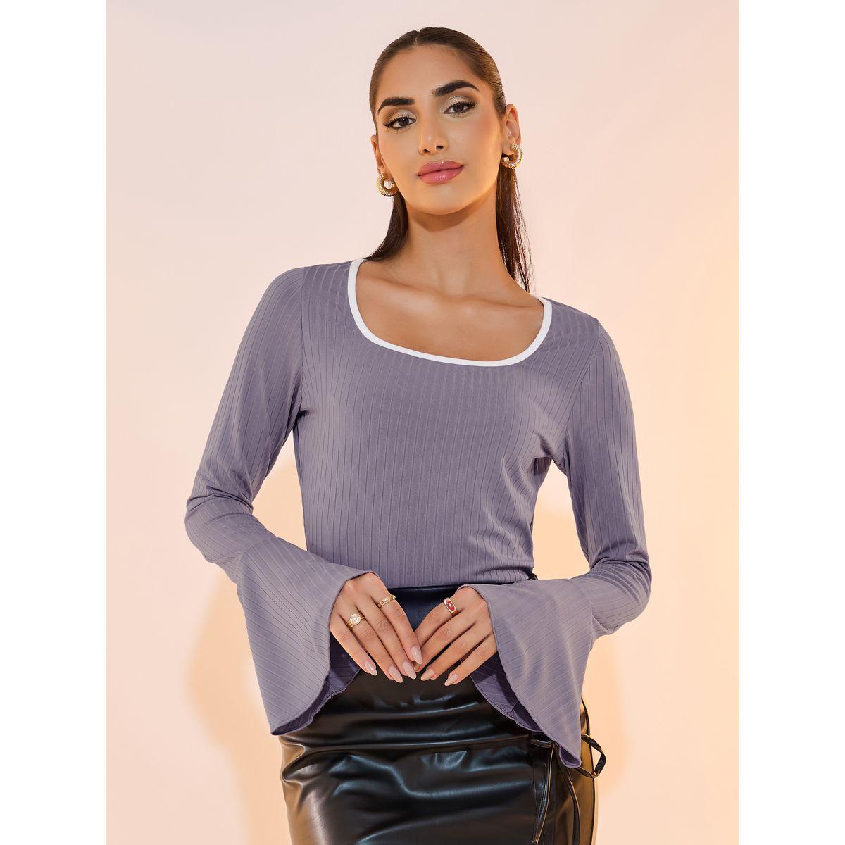 Take Two Square Neck Ribbed Knit Top with Contrast Trim-women-clothing-shirtsandblouses-blouses-image-1