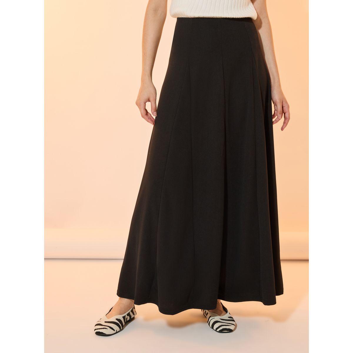تنورة طويلة سادة بحافة واسعة-women-clothing-bottoms-skirts-image-2