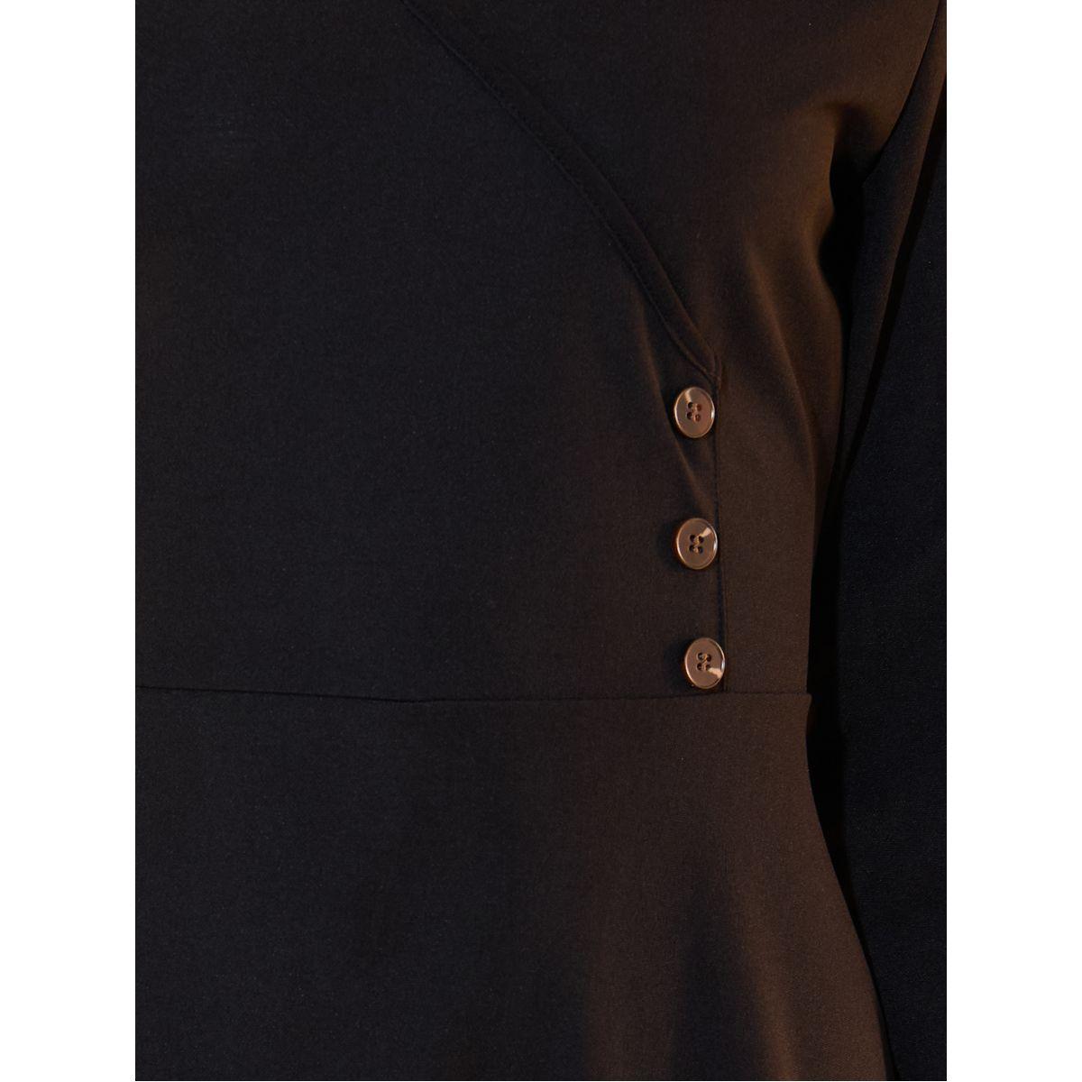 Take Two V Neck Button Detail A-Line Midi Dress-women-clothing-dresses-image-3
