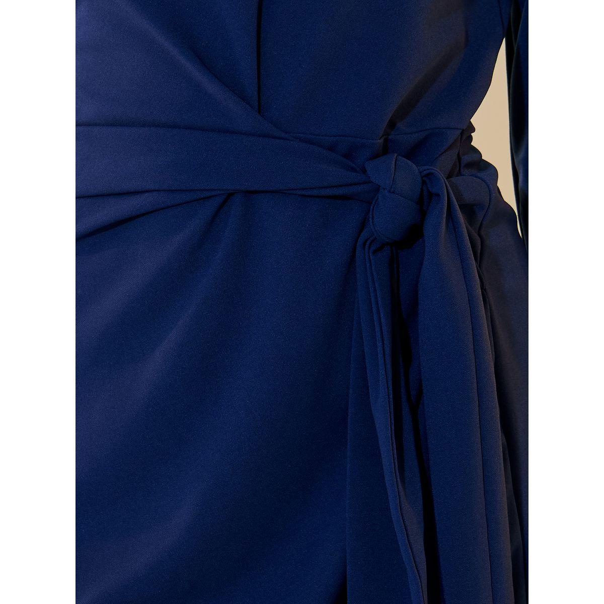 Take Two Solid Tie Waist Detail Boat Neck Midi Dress-women-clothing-dresses-image-3