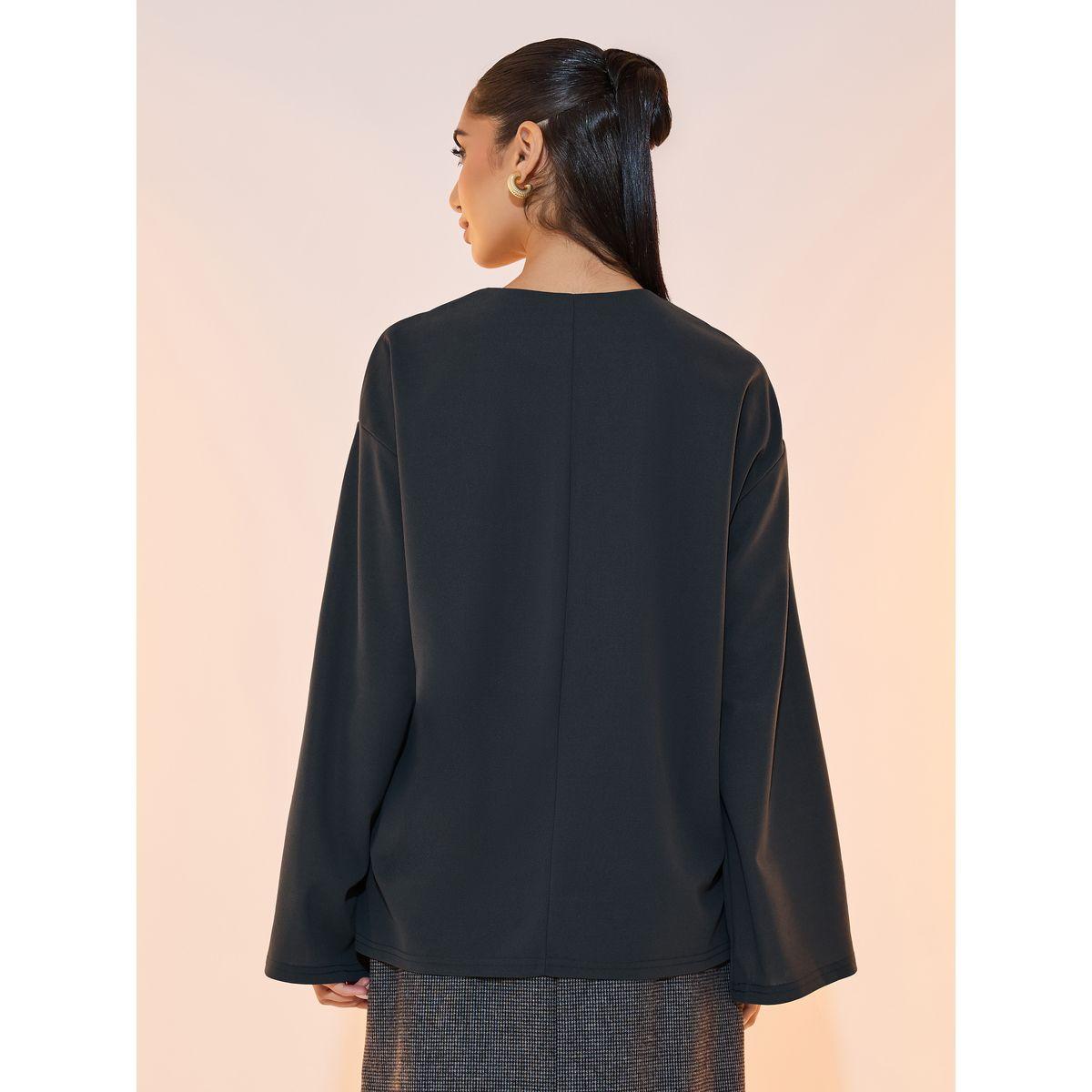 Take Two Solid Half-Zipper Bell Slevee Blouse-women-clothing-shirtsandblouses-blouses-image-4
