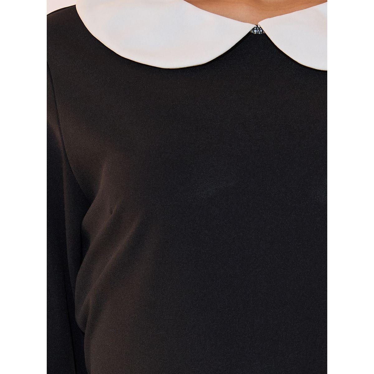 Take Two Contrast Peter Pan Collar A-Line Midi Dress-women-clothing-dresses-image-3