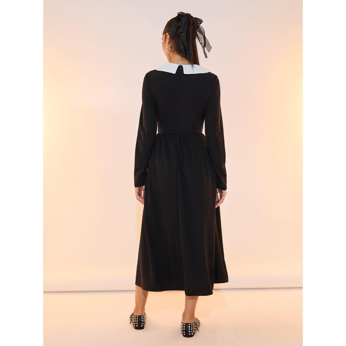 Take Two Contrast Peter Pan Collar A-Line Midi Dress-women-clothing-dresses-image-6