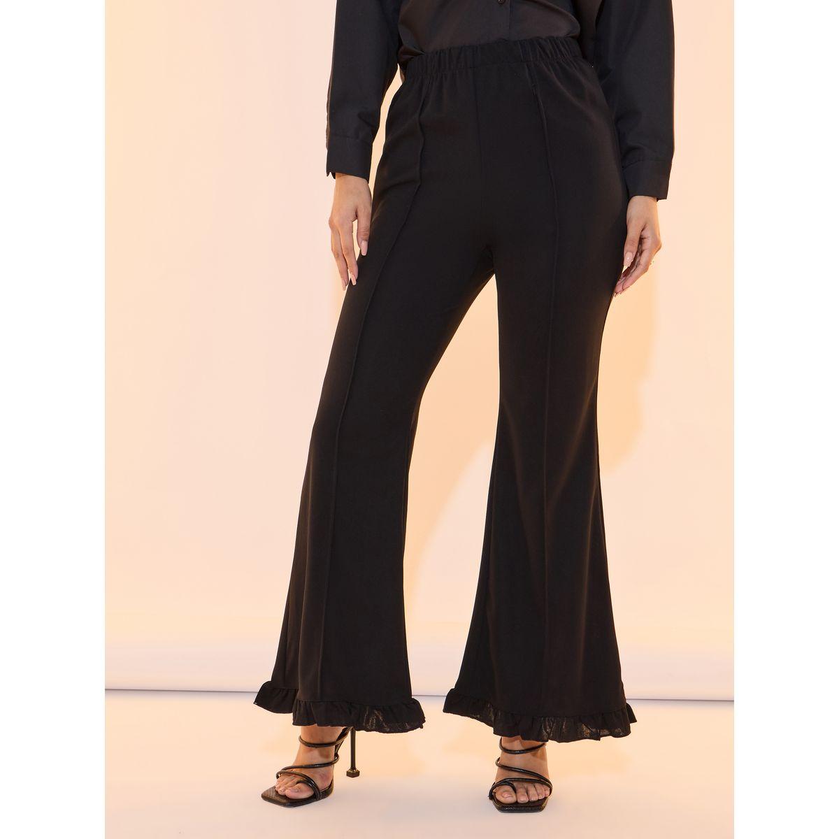 بنطال بقصة سليم فت وحواف كشكش-women-clothing-bottoms-trousers-image-2