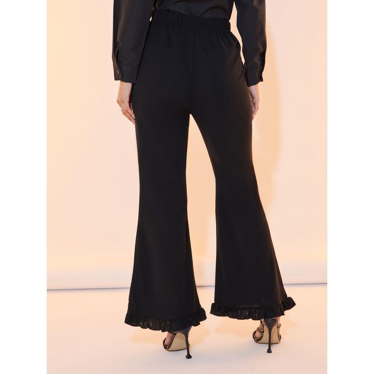 Take Two Pintuck Detail Slim Fit Flared Ruffled Hem Pants-women-clothing-bottoms-trousers-image-4