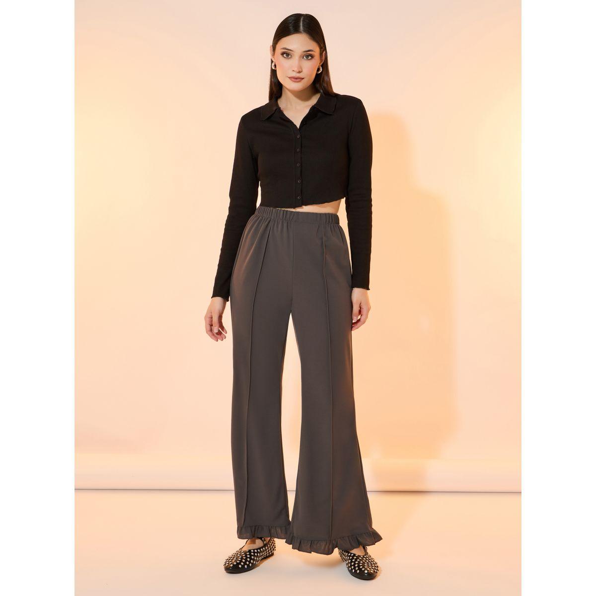 Take Two Solid Pintuck Flared Pants with Ruffled Hem-women-clothing-bottoms-trousers-image-1