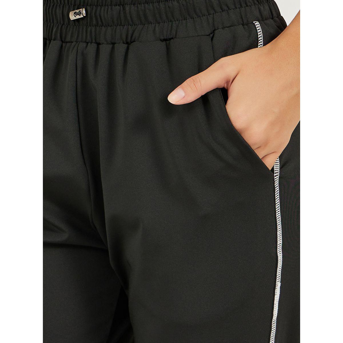 Contrast Side Seam Cuff String Detail Joggers-women-clothing-sportswearandactivewear-bottoms-joggersandtrackpants-image-3