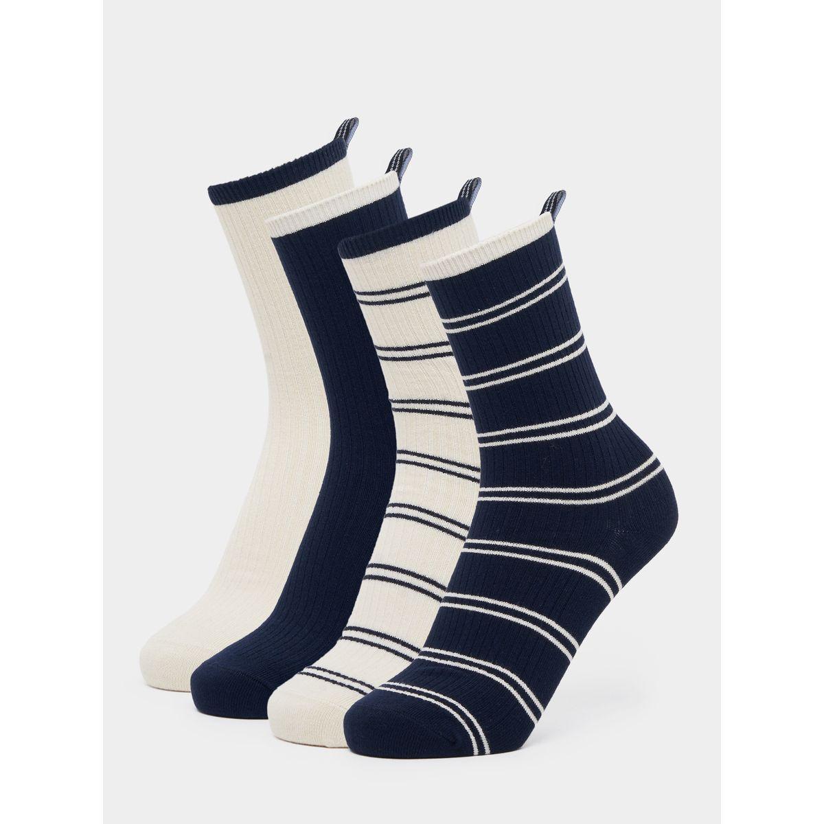 Styli Pack Of 4 - Striped Crew Socks-women-socksandstockings-image-1