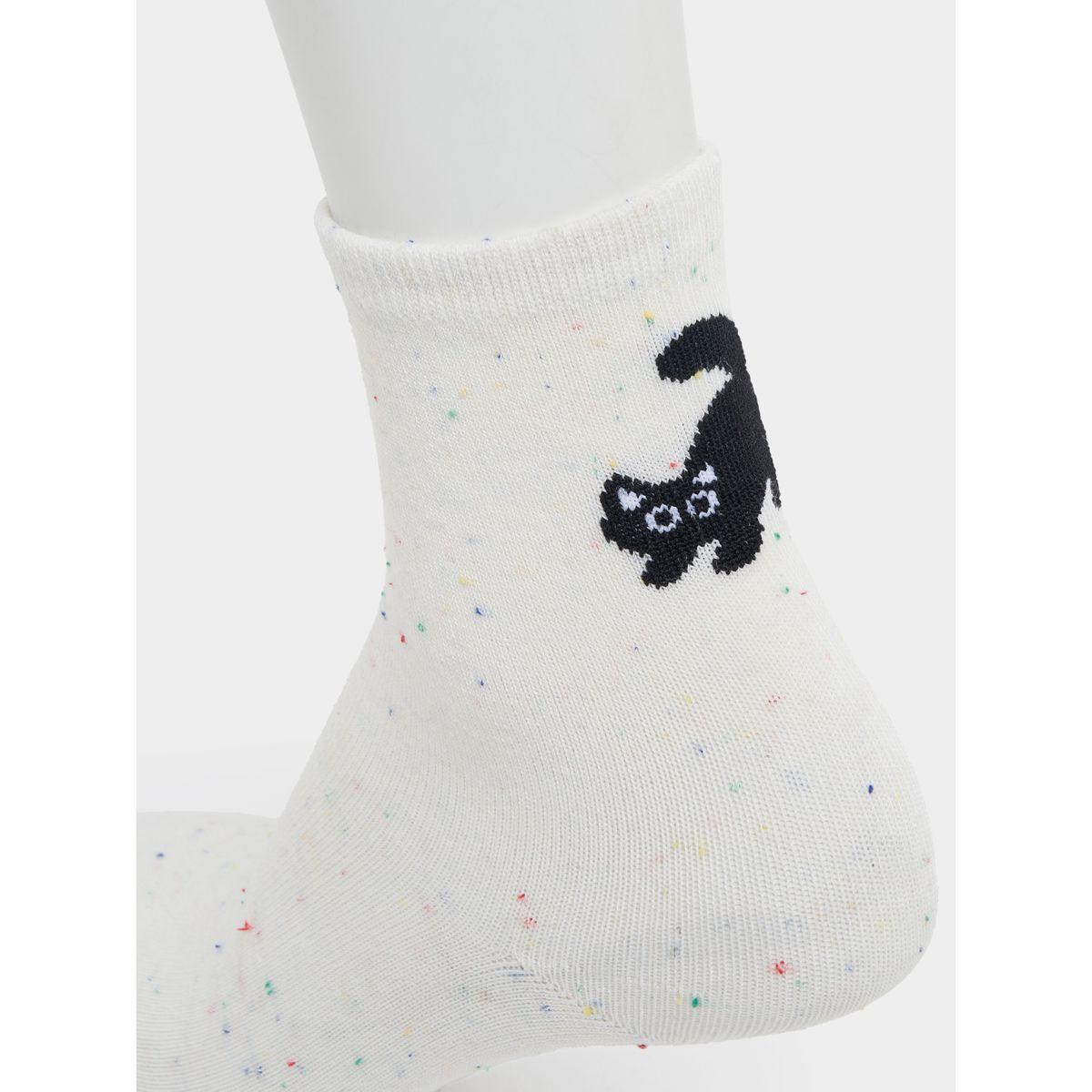 Styli Set Of 2 - Cat Print Socks-women-socksandstockings-image-3