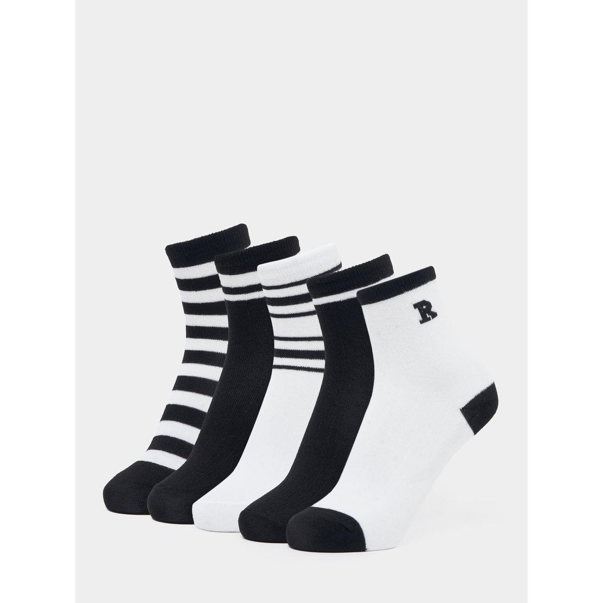مجموعة من 5 جوارب بتفاصيل مخططة-women-socksandstockings-image-1