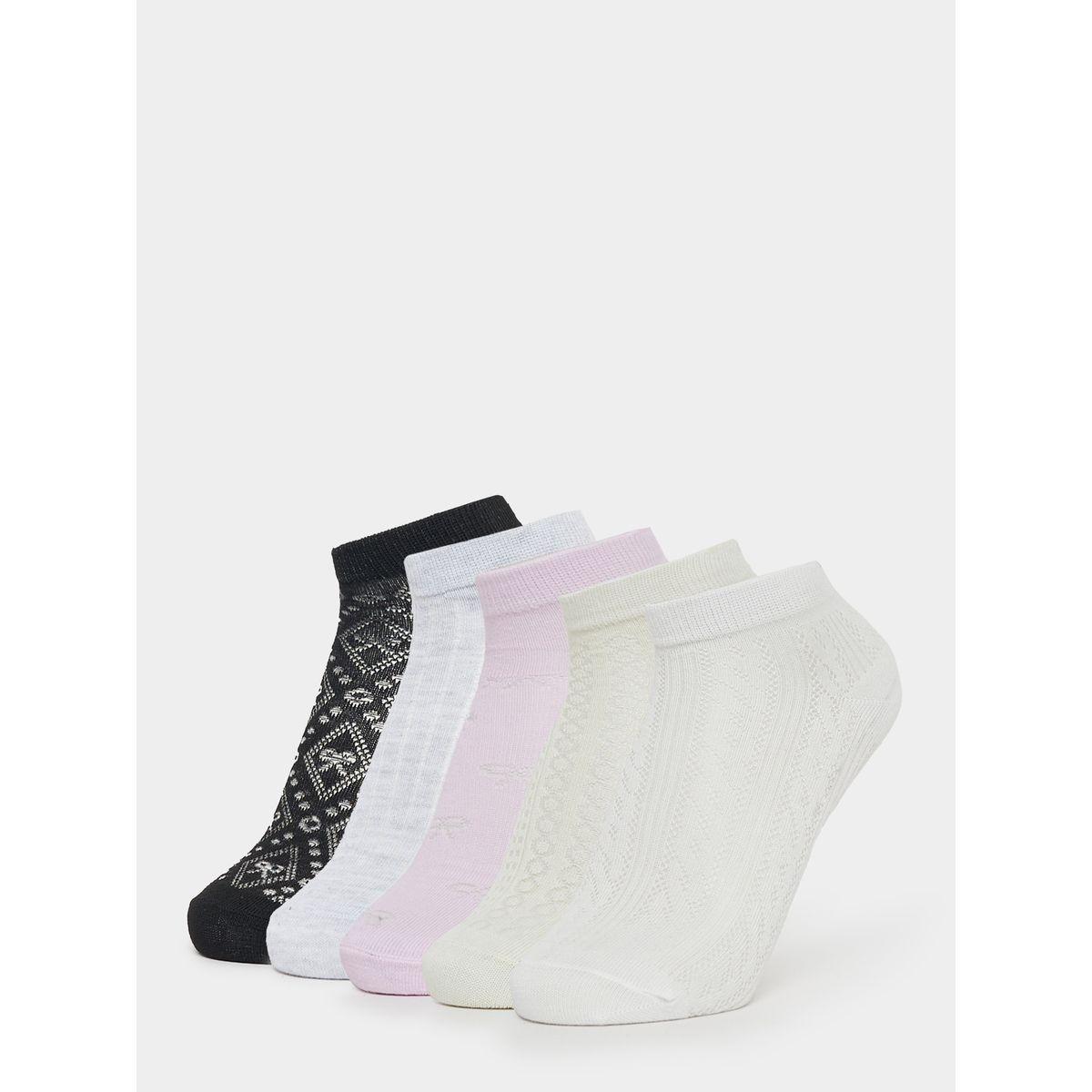 مجموعة من 5 جوارب بتفاصيل ريبون-women-socksandstockings-image-1