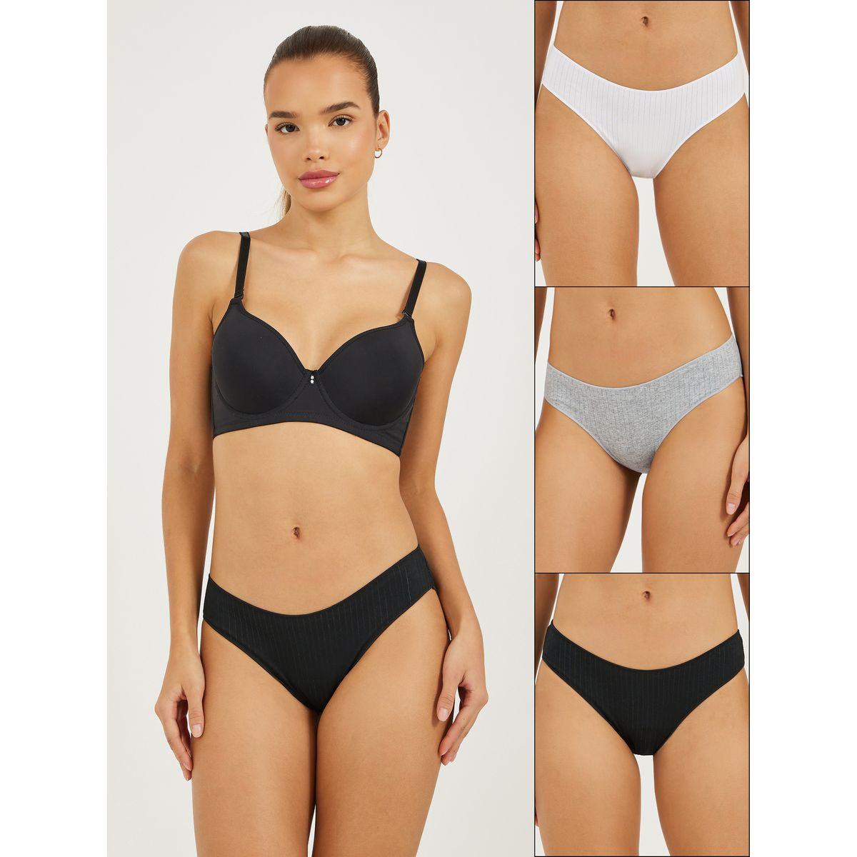 مجموعة من 3 سراويل داخلية مضلعة-women-clothing-lingerie-panties-image-1