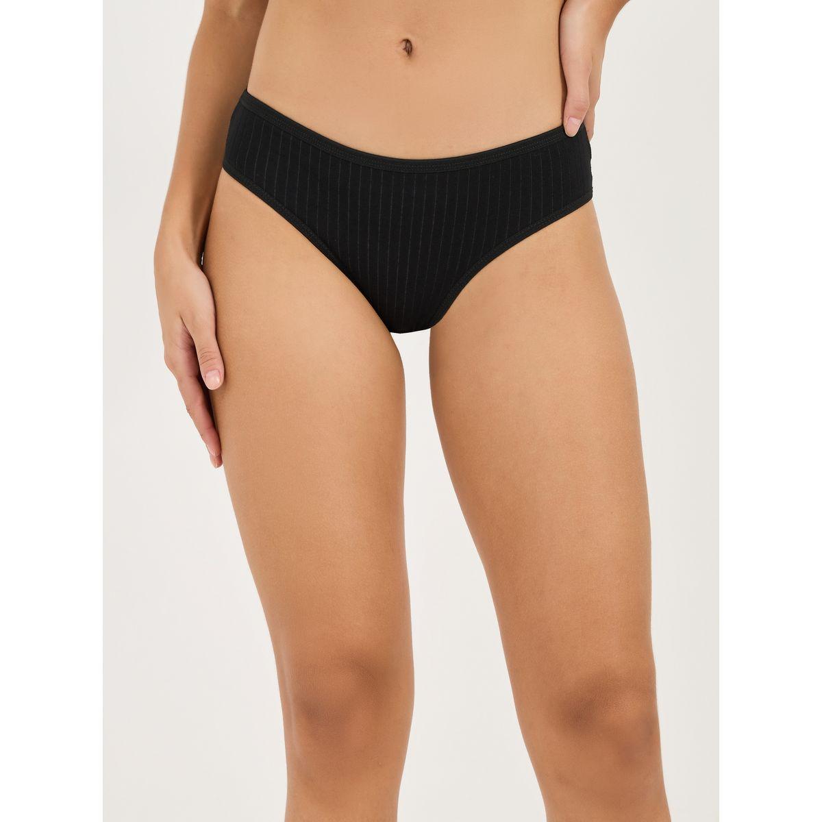 Styli Pack of 5 - Cotton Solid High Leg Brief-women-clothing-lingerie-panties-image-2