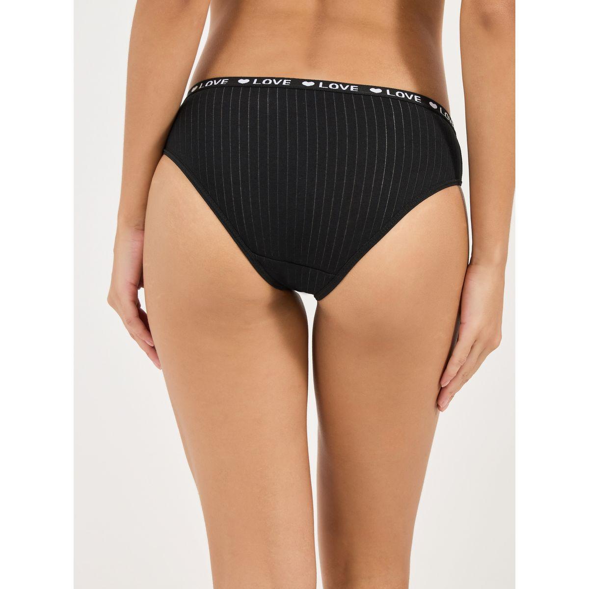 مجموعة من 5 سراويل داخلية بكيني مضلعة-women-clothing-lingerie-panties-image-3