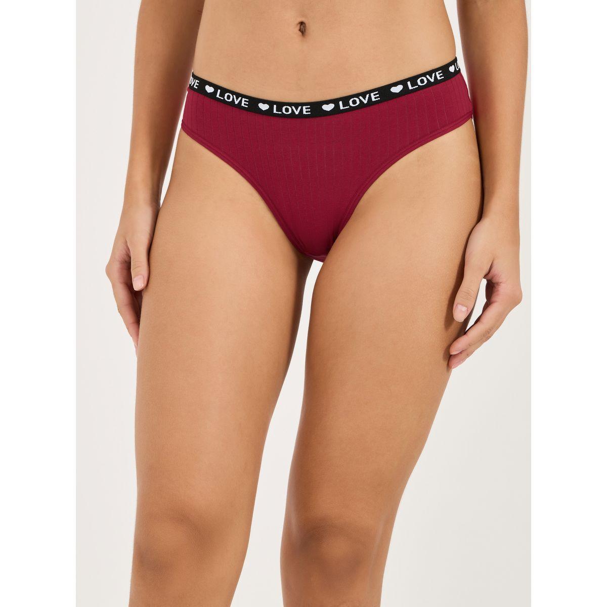 مجموعة من 5 سراويل داخلية بكيني مضلعة-women-clothing-lingerie-panties-image-4
